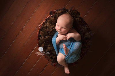 Dark Brown Curly Alpaca Faux Flokati Fur Newborn Photography Prop - Beautiful Photo Props