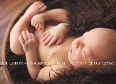 Dark Brown Curly Alpaca Faux Flokati Fur Newborn Photography Prop - Beautiful Photo Props