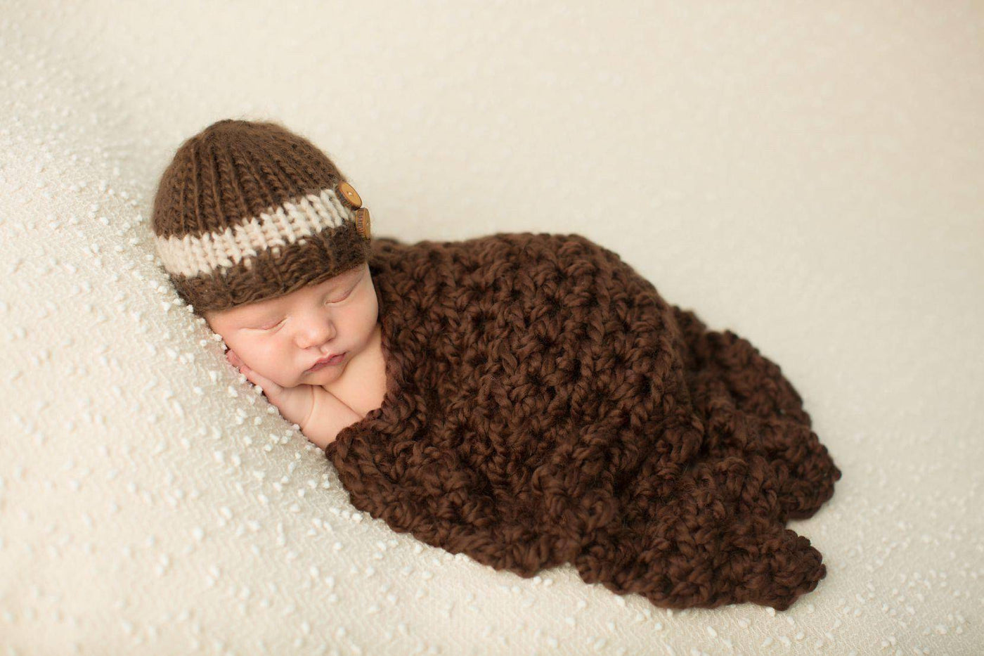Dark Brown Newborn Baby Blanket - Beautiful Photo Props