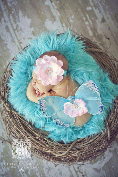 SALE Aqua Blue Mongolian Faux Fur Photography Prop 26X18 - Beautiful Photo Props