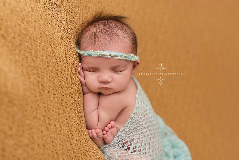 Baby Blue Pearls Mohair Halo Tieback Headband - Beautiful Photo Props