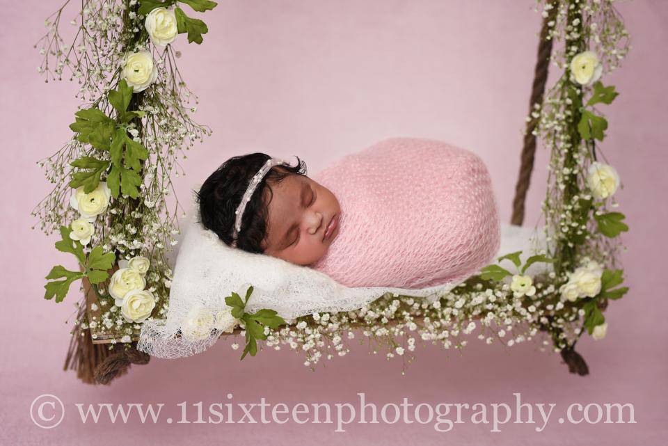 SET Pink Mohair Knit Baby Wrap and Tiny Pearls Headband - Beautiful Photo Props