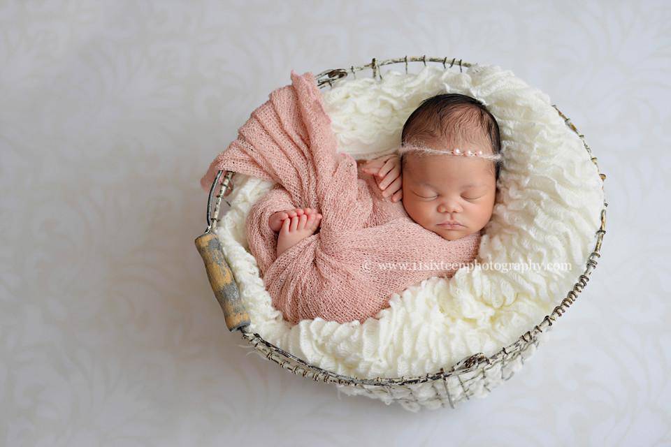 Soft Blush Pink Stretch Knit Baby Wrap Swaddle - Beautiful Photo Props