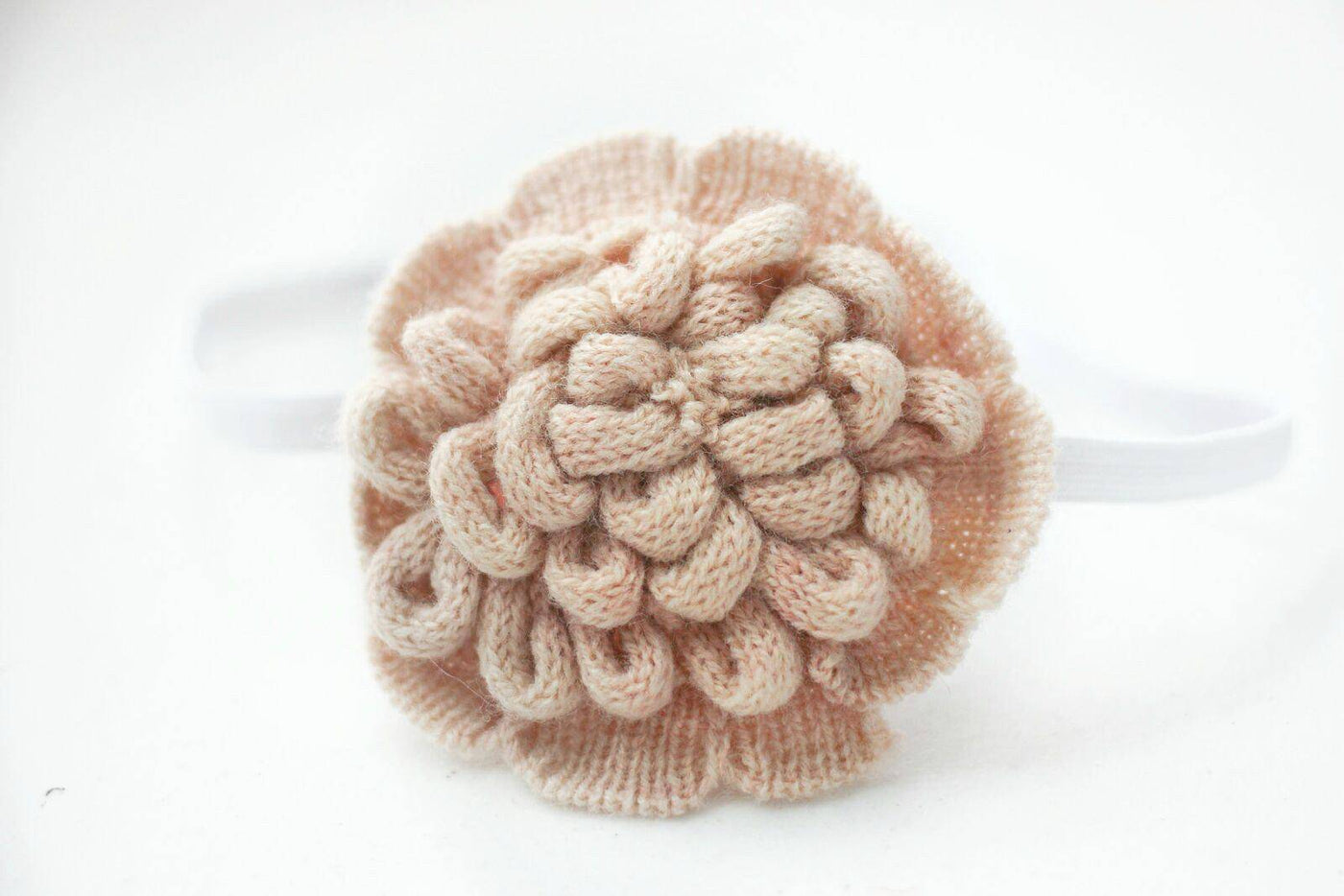 Blush Pink Sweater Fabric Flower Headband - Beautiful Photo Props