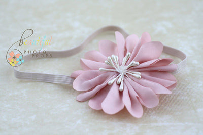 Pink Chiffon Petals Fabric Flower Headband - Beautiful Photo Props