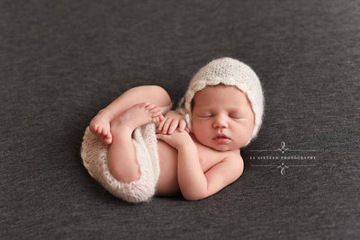 Cream Ruffles Mohair Newborn Pants and Hat Set - Beautiful Photo Props