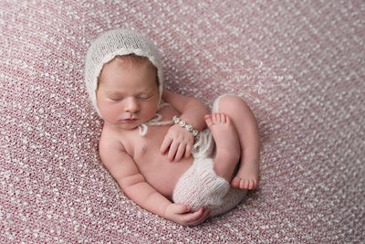 Cream Ruffles Mohair Newborn Pants and Hat Set - Beautiful Photo Props