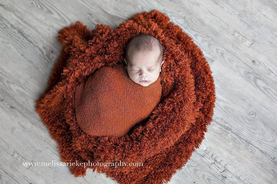 Rust Orange Curly Faux Fur Photography Prop Rug - Beautiful Photo Props