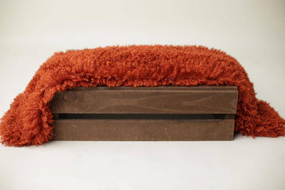 Rust Orange Curly Faux Fur Photography Prop Rug - Beautiful Photo Props