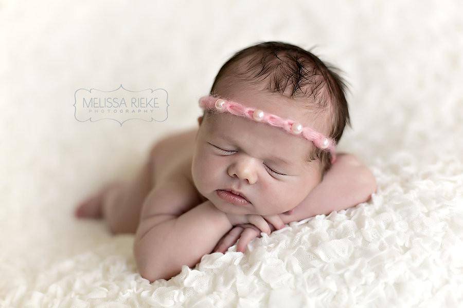 Pink Five Pearl Mohair Halo Tieback Headband - Beautiful Photo Props