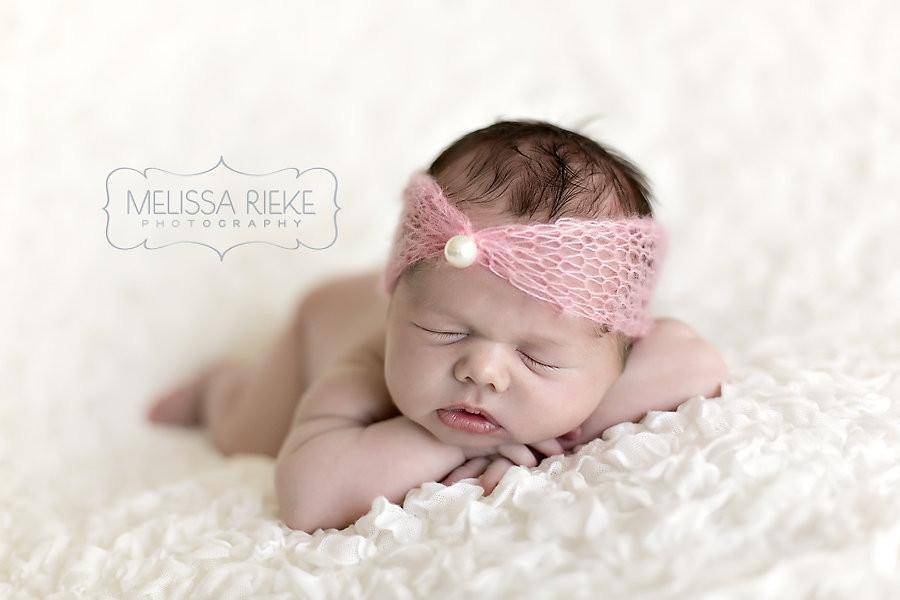 Pink Pearl Turban Mohair Headband - Beautiful Photo Props