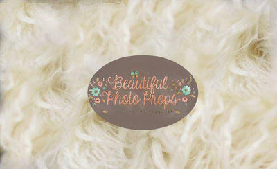 Cream Super Long Faux Fur Photography Prop Rug - Beautiful Photo Props