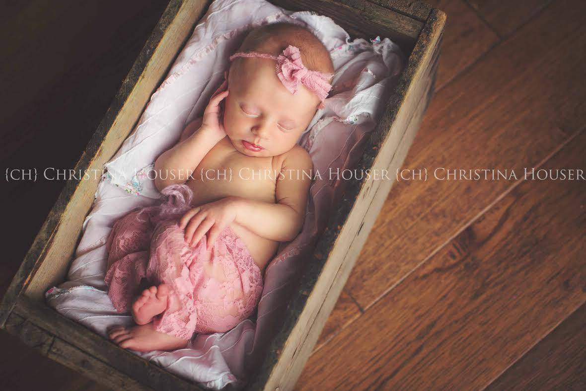 Rose Pink Lace Pants and Lace Bow Mohair Headband - Beautiful Photo Props