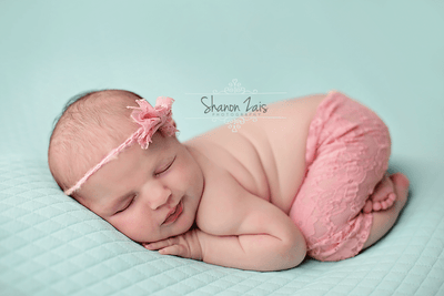 Rose Pink Lace Pants and Lace Bow Mohair Headband - Beautiful Photo Props