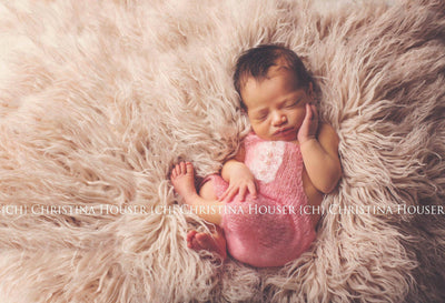 SET Pink Mohair Overalls Pants and Lace Pearl Headband - Beautiful Photo Props