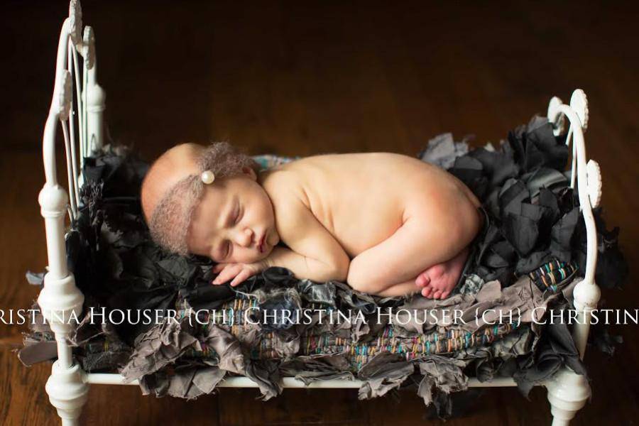 Toffee Brown Pearl Turban Mohair Headband - Beautiful Photo Props
