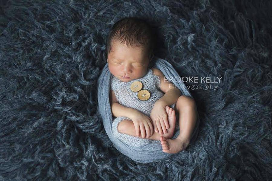 Baby Blue Mohair Button Overalls Pants - Beautiful Photo Props