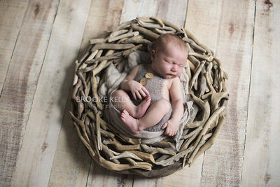 Light Gray Mohair Button Overalls Pants - Beautiful Photo Props