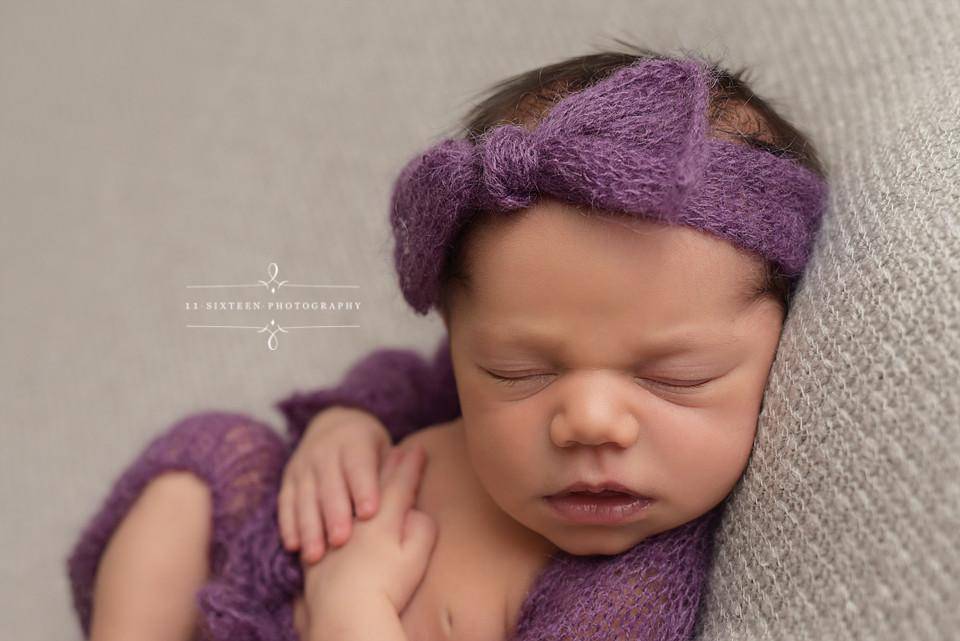 Purple Wide Bow Mohair Headband - Beautiful Photo Props