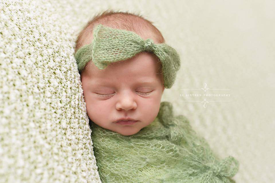 Sage Green Wide Bow Mohair Headband - Beautiful Photo Props
