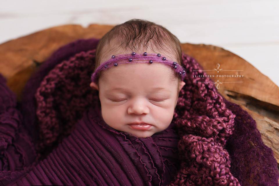 Plum Purple Homespun Newborn Baby Blanket - Beautiful Photo Props