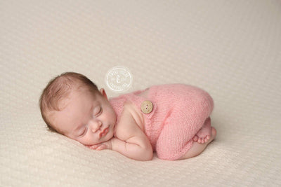 Pink Mohair Button Bib Overalls Pants - Beautiful Photo Props