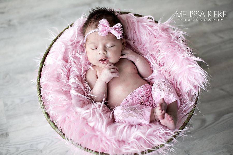 Pink Lace Pants and Lace Bow Mohair Headband - Beautiful Photo Props