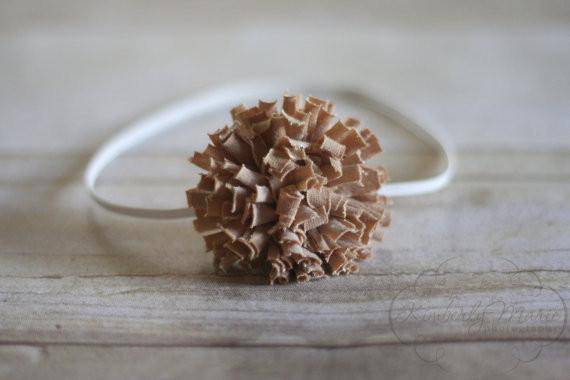 Brown Powder Puff Headband - Beautiful Photo Props