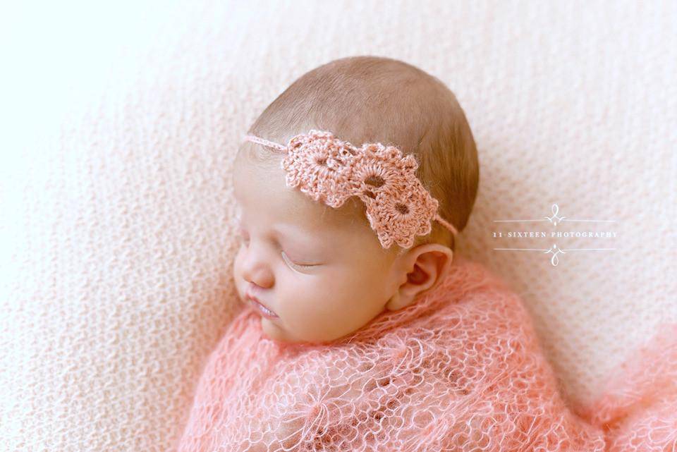Pink Sunflower Mohair Knit Baby Wrap - Beautiful Photo Props