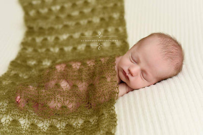 Beige Sunflower Mohair Knit Baby Wrap - Beautiful Photo Props