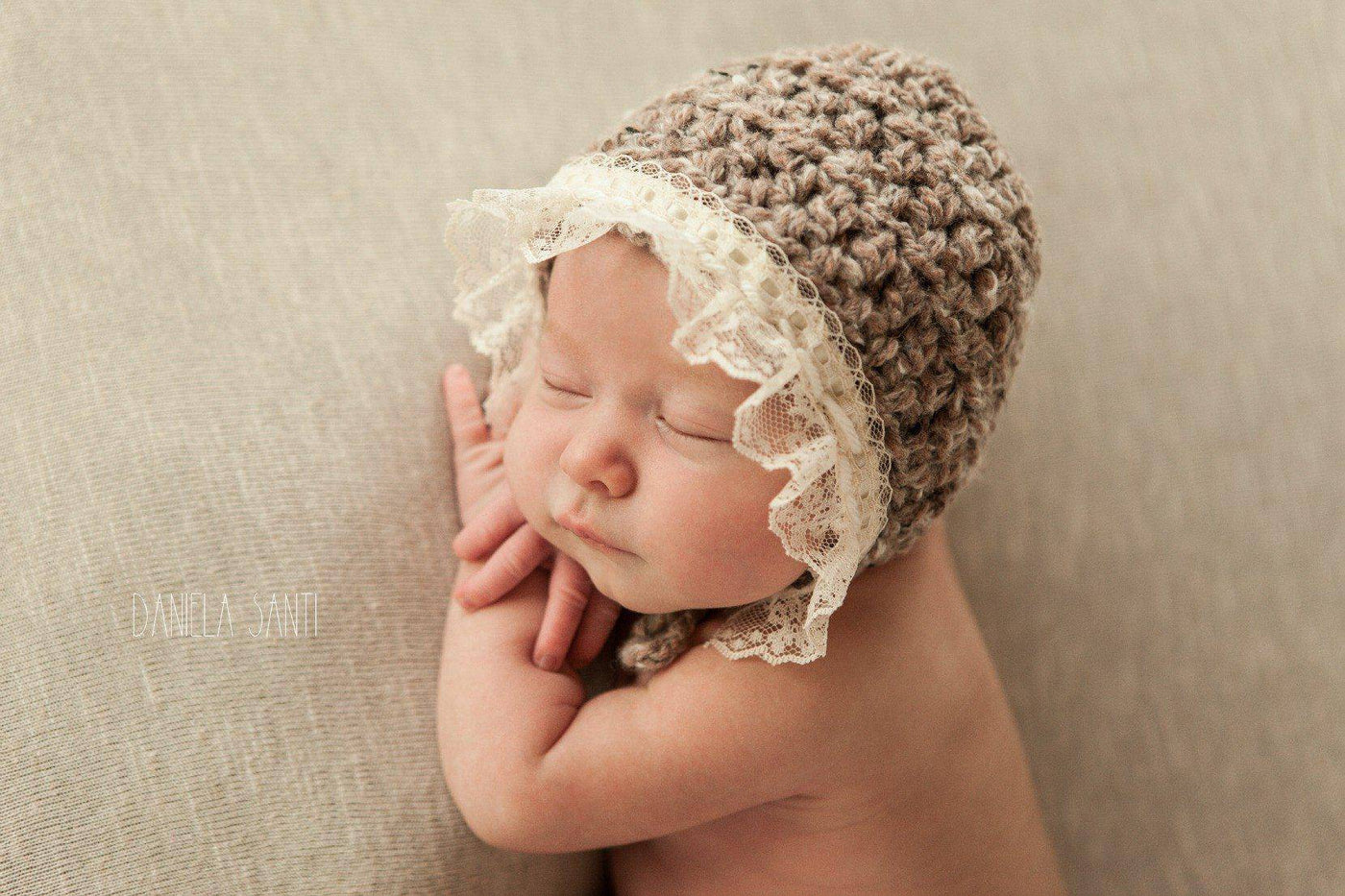 Prairie Newborn Lace Bonnet Hat - Beautiful Photo Props