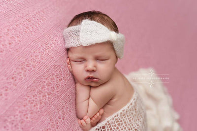 Pewter Gray Wide Bow Mohair Headband - Beautiful Photo Props