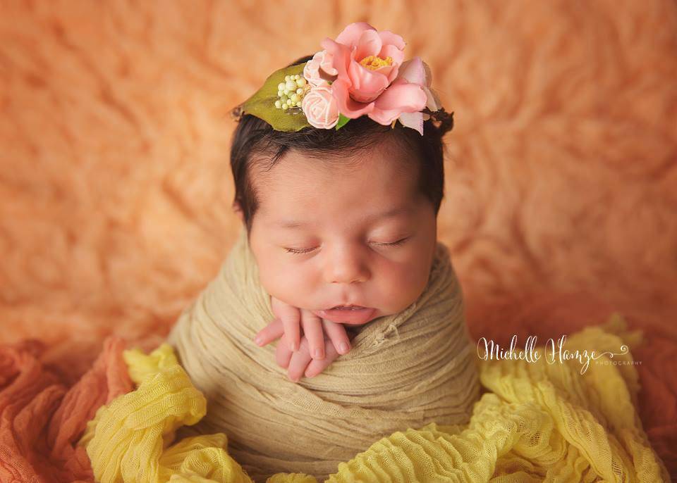 SET Salmon, Yellow and Tan Cheesecloth Baby Wraps Cheese Cloth - Beautiful Photo Props