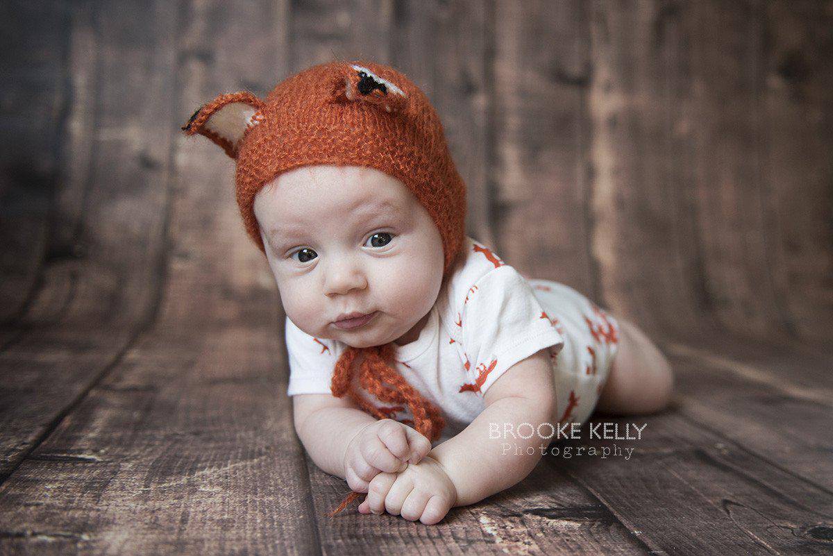 Newborn Fox Mohair Baby Hat - Beautiful Photo Props