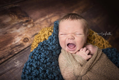 Thunder Blue Chunky Baby Blanket - Beautiful Photo Props