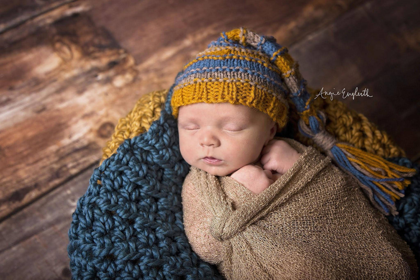 SET Chunky Thunder Blue and Goldenrod Yellow Cozy Newborn Baby Blankets - Beautiful Photo Props