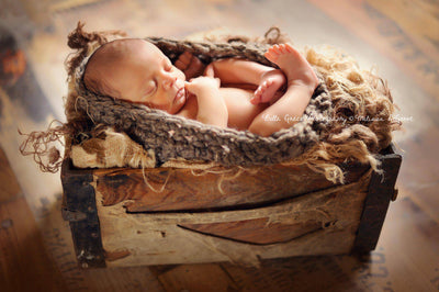 Barley Brown Chunky Baby Bowl - Beautiful Photo Props