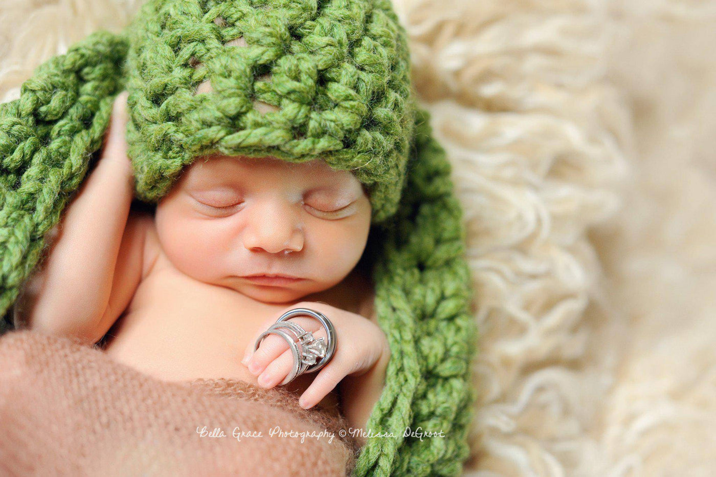 Grass Green Baby Bowl And Hat Set - Beautiful Photo Props