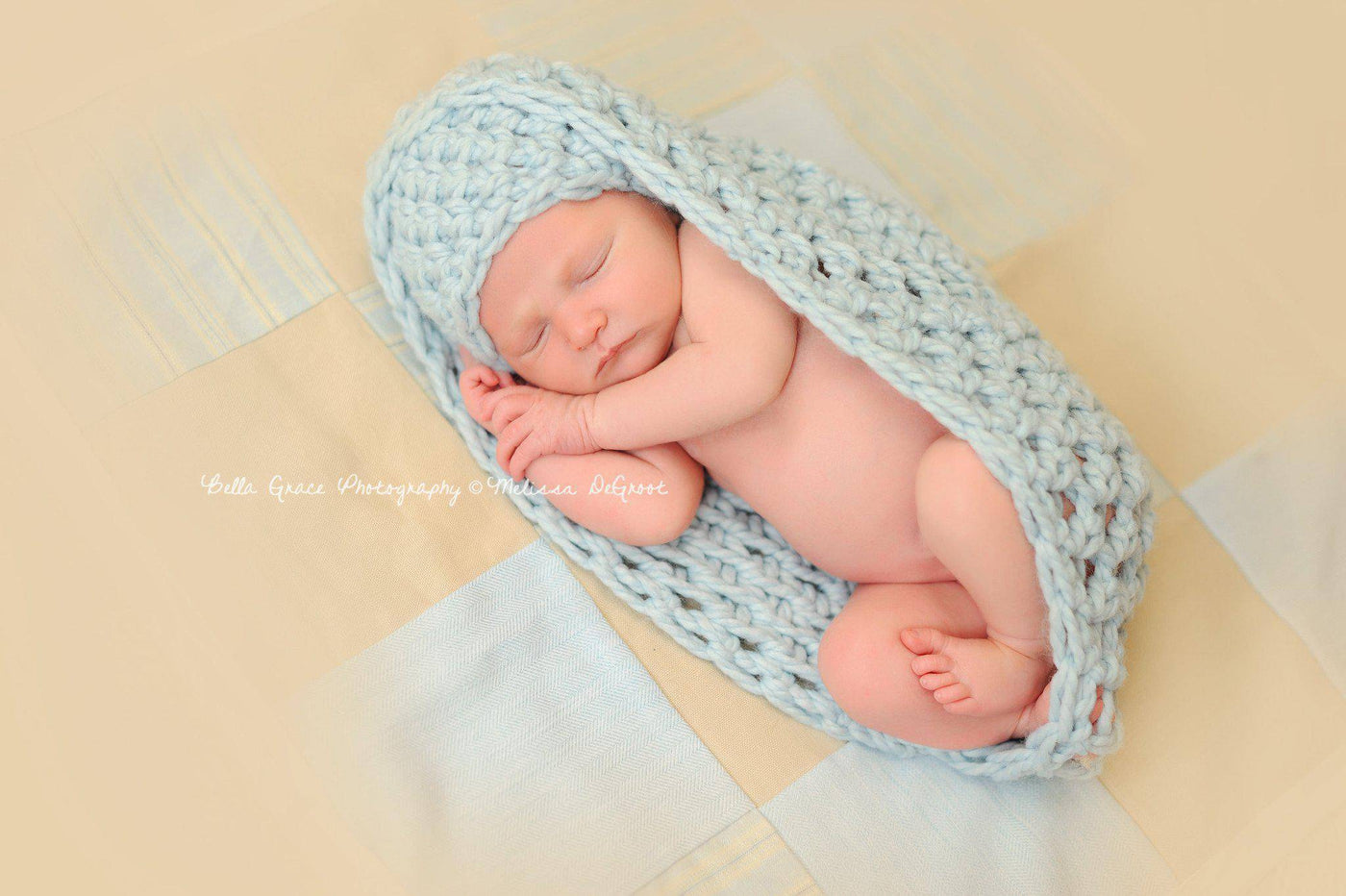 Glacier Blue Baby Bowl And Hat Set - Beautiful Photo Props