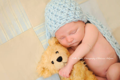 Glacier Blue Baby Bowl And Hat Set - Beautiful Photo Props
