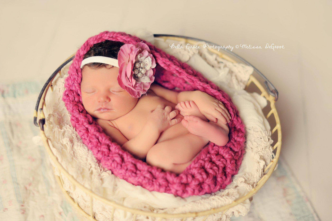 Raspberry Pink Chunky Baby Bowl - Beautiful Photo Props