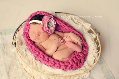 Raspberry Pink Chunky Baby Bowl - Beautiful Photo Props