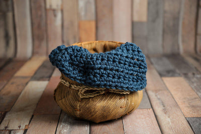 Denim Blue Newborn Baby Blanket - Beautiful Photo Props