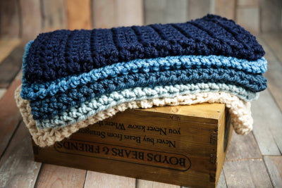 Denim Blue Newborn Baby Blanket - Beautiful Photo Props
