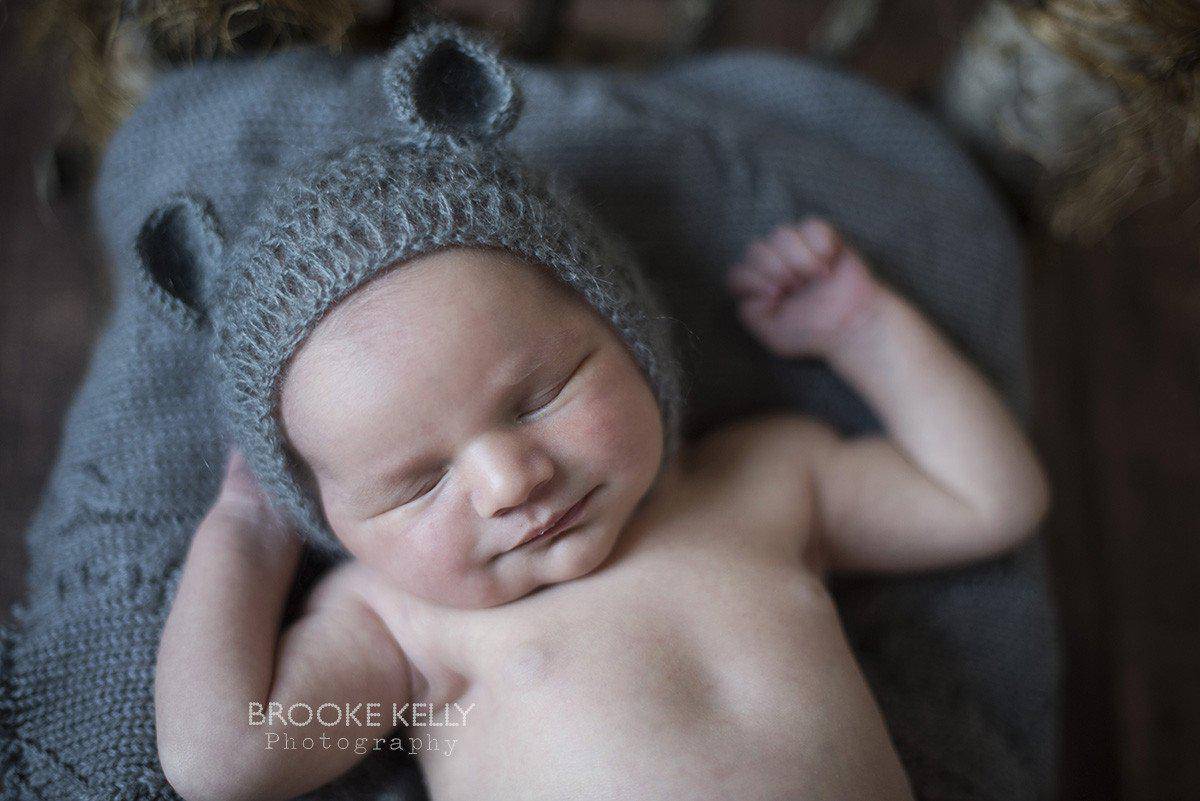Pewter Gray Mohair Teddy Bear Hat and Shorts Set - Beautiful Photo Props