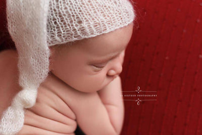 Cream Mohair Knot Hat and Shorts Set - Beautiful Photo Props