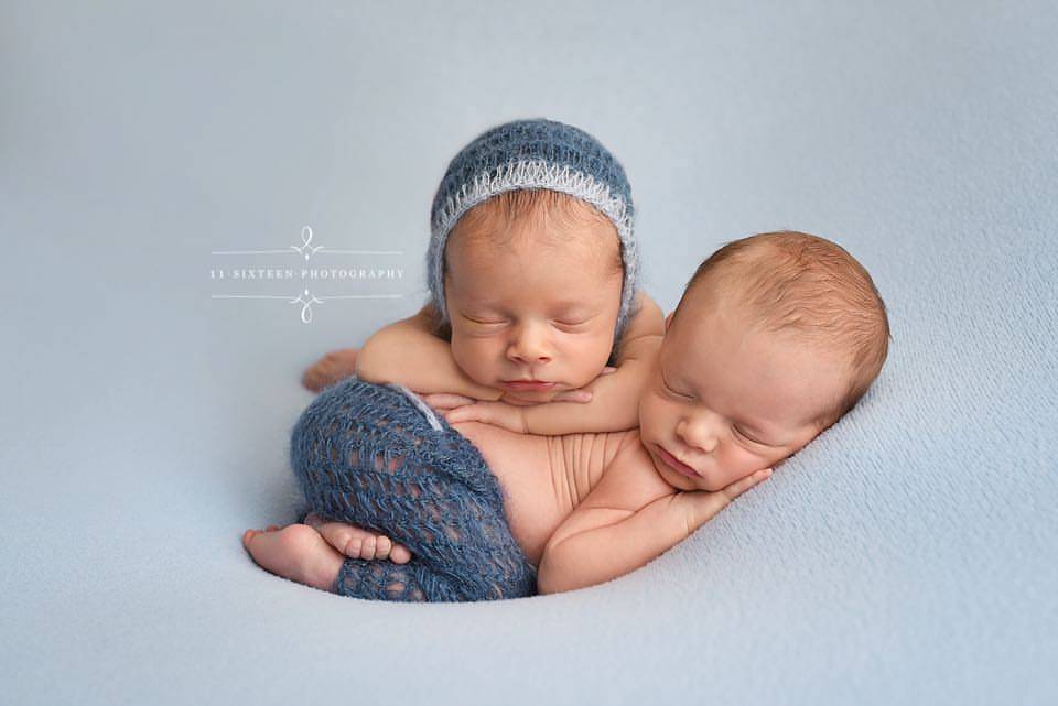 Denim and Baby Blue Two Toned Mohair Newborn Pants and Hat Set - Beautiful Photo Props