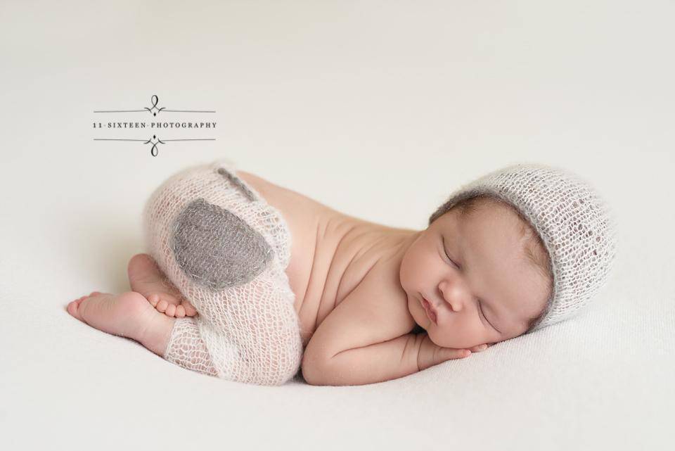 Mohair Pocket Pants and Hat Set in Cream and Gray - Beautiful Photo Props