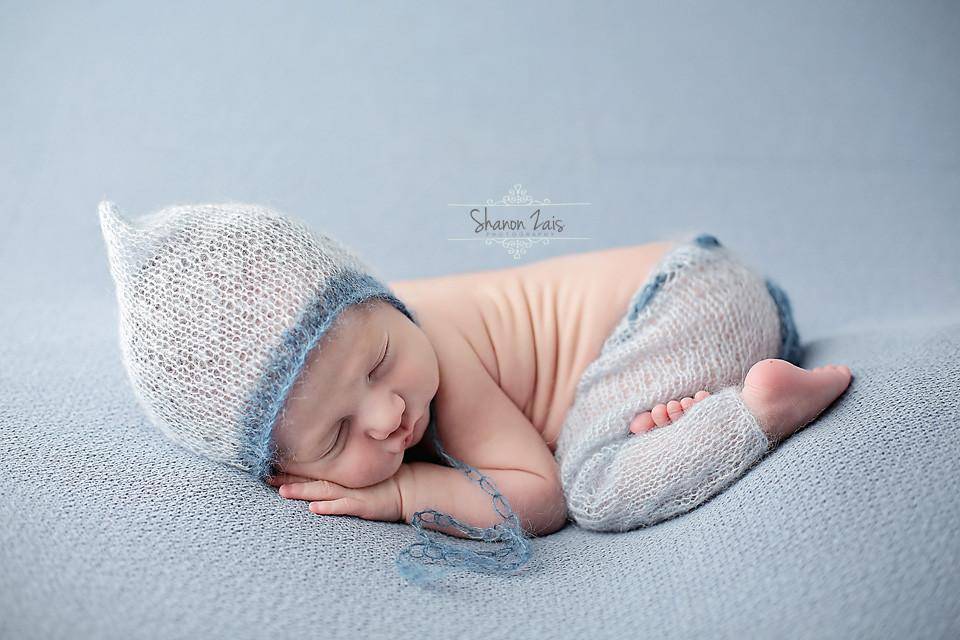 Mohair Pocket Pants and Hat Set in Light Blue and Denim - Beautiful Photo Props