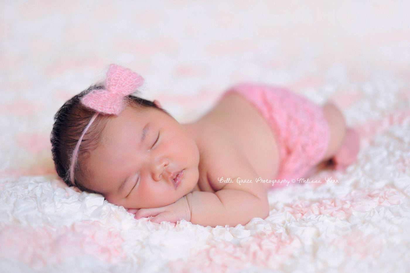 Pink Newborn Mohair Skirt and Headband Set - Beautiful Photo Props